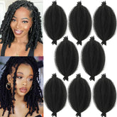Miyamarch Springy Afro Twist Hair 8-inch pack shot emphasizes length for protective styling.