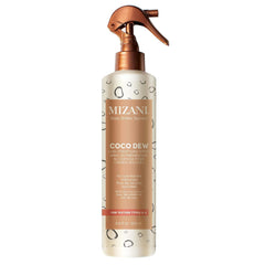 Mizani Coco Dew Curl Restyling Spray bottle showing coconut oil for moisture