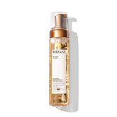 Mizani Foam Wrap bottle close-up showing moisturizing anti frizz formula