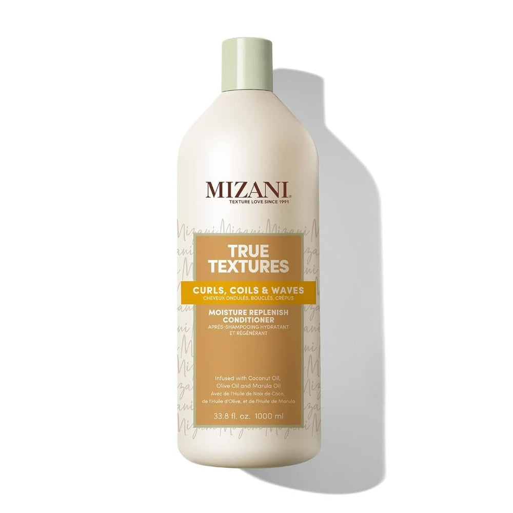Mizani True Textures bottle promotes deep hydration for curls.