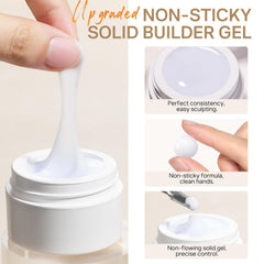 MIZHSE nail extension gel application demonstrates smooth extensions
