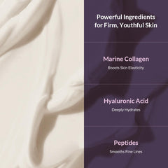 Aplicación suave de la crema de MIZON Línea Colágeno en la rutina diaria.