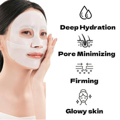 MKBLNP Collagen Face Mask on the face delivers overnight hydration and calm skin.