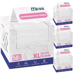 MKISS toallas faciales desechables 200 unidades en empaque, cuidado suave para piel sensible.