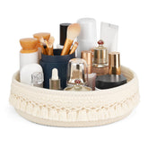 Mkono makeup-perfume-holder on dresser keeps cosmetics organized.