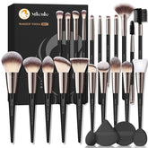 Mlemle makeup brush set 21 brushes displayed in elegant packaging for versatile daily makeup