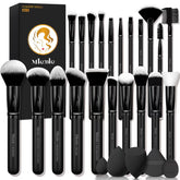 Mlemle makeup brush set close-up with soft synthetic bristles for smooth application