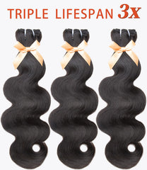 MLIP Raw Bundles cuticle-direction uniform close-up shows smooth styling and longer wear.