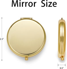 MLLXX double-sided magnification in gold, perfect for makeup precision.