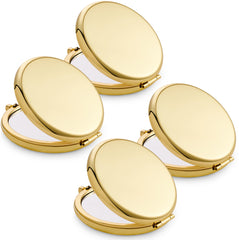 MLLXX compact mirror gold front view, purse-ready for quick touch-ups.