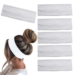 MLMOMVME bandas para cabello blancas de algodón, juego de 6, suaves y absorbentes para sudor