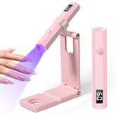 mlogiroa UV Nail Lamp with Stand Foldable for hands-free curing at home.