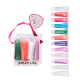 M&U Make You Up glitter lip gloss set in carrying case adds playful shine.