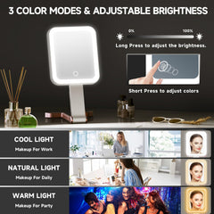 Mocado mirror's 58 LEDs provide adjustable brightness for dim environments