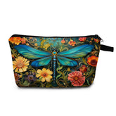 MoCaliduccious Dragonfly print makeup bag front view for daily organization