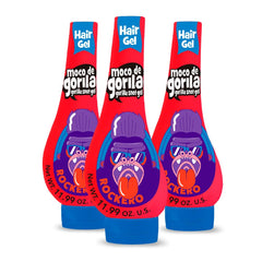 Tres botes de Moco de Gorila Explosivo Rocker para fijación duradera y estilo rocker.