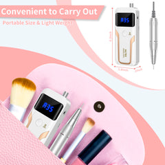 MOCOWIND cordless e-file in action for shaping acrylics