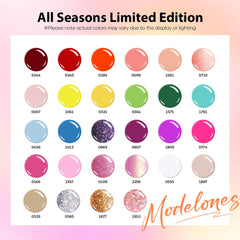 Modelones 28 colors spring pastel gel polish close view for versatile looks.