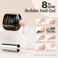 Modelones con pincel integrado facilita aplicación suave del gel en uñas.