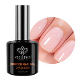 Modelones Builder Gel, cobertura nude para un acabado natural en casa