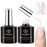 Modelones Builder Nail Gel clear bottle illustrating strong base and lift-free nails