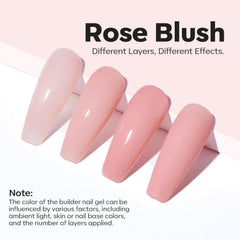 Modelones Builder Nail Gel color rosa nude: color suave para acabado natural.
