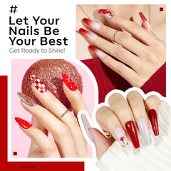 Modelones burgundy glitter gel polish adds sparkling sophistication.