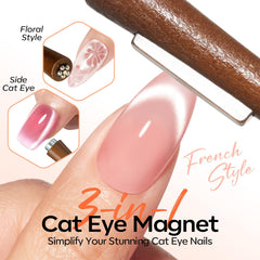 Modelones imán ojo de gato con cabeza cuadrada doble para estilos versátiles.