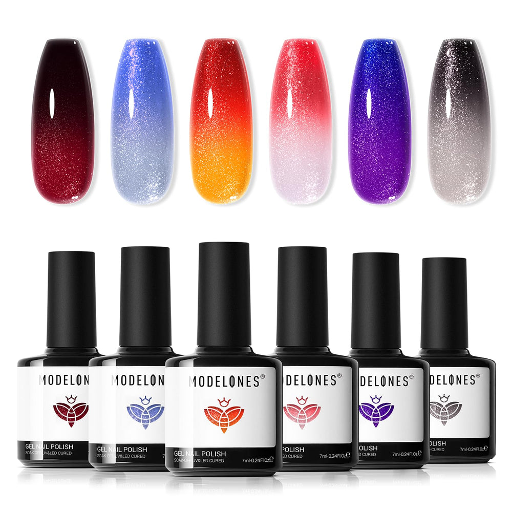 Modelones color changing gel nail polish set with gift box for at-home manicures