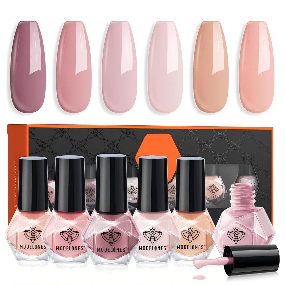 Modelones: conjunto de esmaltes tonos neutros para looks versátiles en cualquier ocasión.