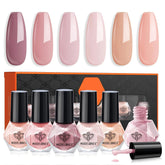 Modelones: conjunto de esmaltes tonos neutros para looks versátiles en cualquier ocasión.
