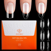Modelones consejos de gel almendra media; forma elegante y duradera para uñas.