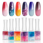 Modelones esmalte gel cambio-color: conjunto de 6 colores para looks dinámicos.
