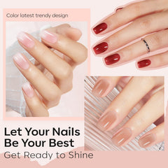 Esmalte jelly Modelones tono rosado neutro en frasco, ideal para manicura elegante y natural