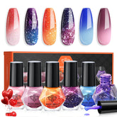 Modelones: esmaltes cambio-color muestra de colores para ideas de manicura