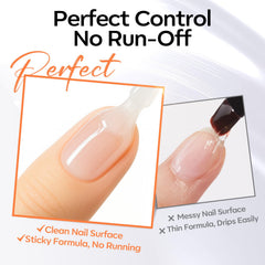Modelones flat brush design enables precise, one-stroke full-nail coverage.