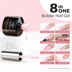 Modelones gel builder 8en1 color ofrece tono rosa vibrante