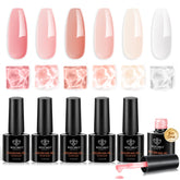 Modelones gel builder set de uñas 6 piezas para construcción duradera y estilo profesional.