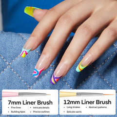 Modelones Gel Nail Brush Head close-up reveals precise bristle layout for gel