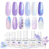 Modelones gel uñas seis colores, acabado brillante para manicura diaria.