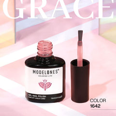 Modelones jelly nude pink gel nail polish highlights translucent color for subtle nail art