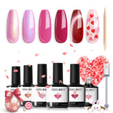 Modelones: juego de esmaltes gel 6 colores para uñas duraderas.