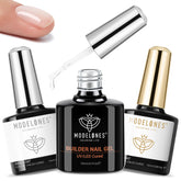 Modelones kit-trio gel-builder 10ml, fácil aplicación para uñas más fuertes.
