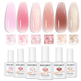 Modelones Jelly Gel Nail Polish, set de 6 colores para manicura en casa