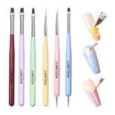 Modelones Nail Art Brushes Set close-up highlights premium fibers for precise color application