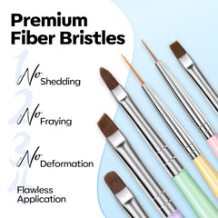 Modelones Nail Art Brushes Set multi-brush display for a versatile six-brush toolkit
