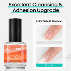 Modelones Nail Dehydrator dispensing view highlighting quick oil reduction before polish