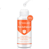 Modelones nail glue bottle closeup showing strong hold and quick bonding.