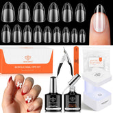 Modelones nail tips 15 sizes short almond for precise fit and natural feel.