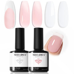 Modelones empaque de geles para manicura francesa, listo para uso en casa.